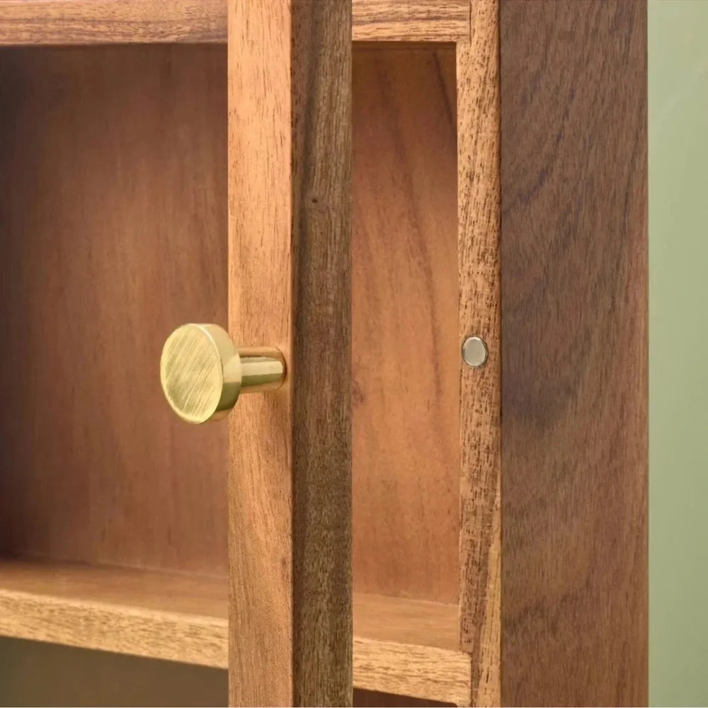 Hearth & Hand™ Magnolia Wooden Glass Door Wall Mounted Wood Display Box Shelf
